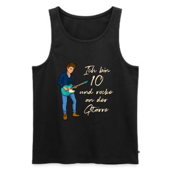Ich bin 10 - Jungen Gitarrist - Männer Premium Bio Tank Top - Schwarz - Vorne - AI Model Male 178 light (178cm)