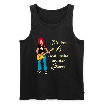 Ich bin 6 - Mädchen Gitarrist - Männer Premium Bio Tank Top - Schwarz - Vorne - Michal (187cm)
