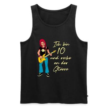 Ich bin 10 - Mädchen Gitarrist - Männer Premium Bio Tank Top - Schwarz - Vorne - AI Model Male 178 light (178cm)