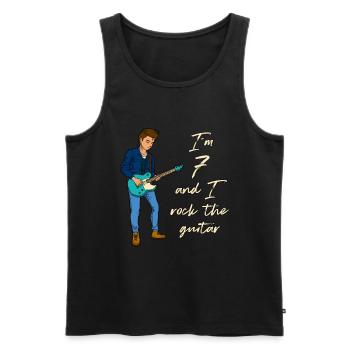 I’ - Jeune guitariste - Débardeur bio Premium Homme - noir - Devant - AI Model Male 178 light (178cm)