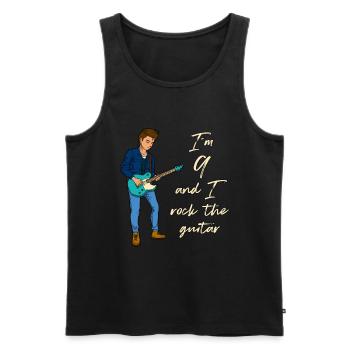 I’m 9 - Jeune guitariste - Débardeur bio Premium Homme - noir - Devant - Michal (187cm)
