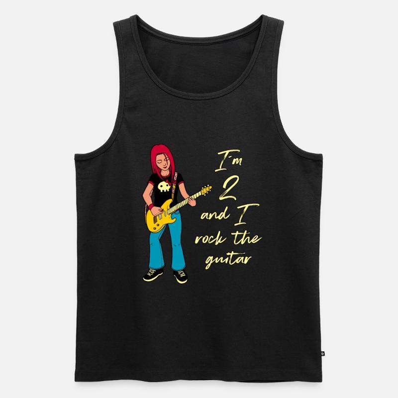 Ich bin 2 - Mädchen Gitarrist - Männer Premium Bio Tank Top - Schwarz