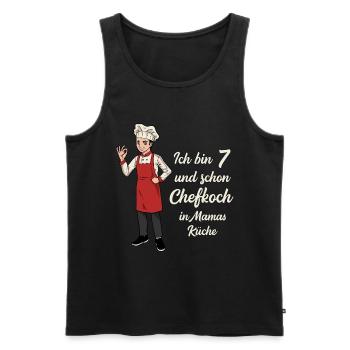 Ich bin 7 - Jungen Koch - Männer Premium Bio Tank Top - Schwarz - Vorne - Michal (187cm)