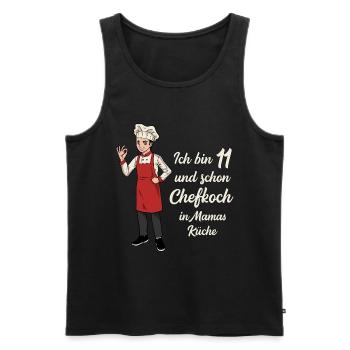 Ich bin 11 - Jungen Koch - Männer Premium Bio Tank Top - Schwarz - Vorne - Michal (187cm)