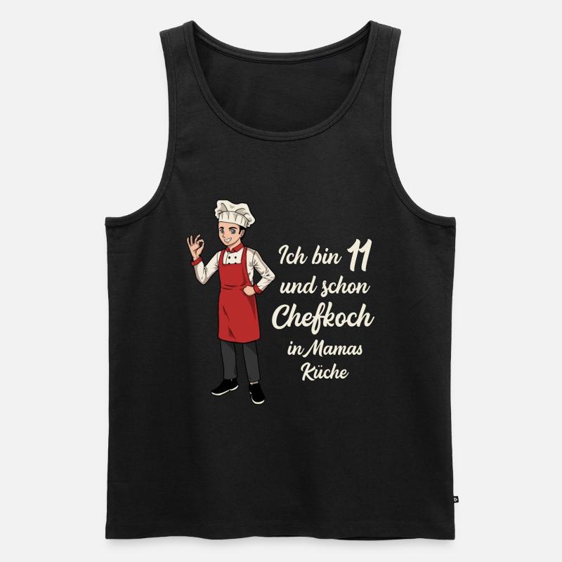 Ich bin 11 - Jungen Koch - Männer Premium Bio Tank Top - Schwarz
