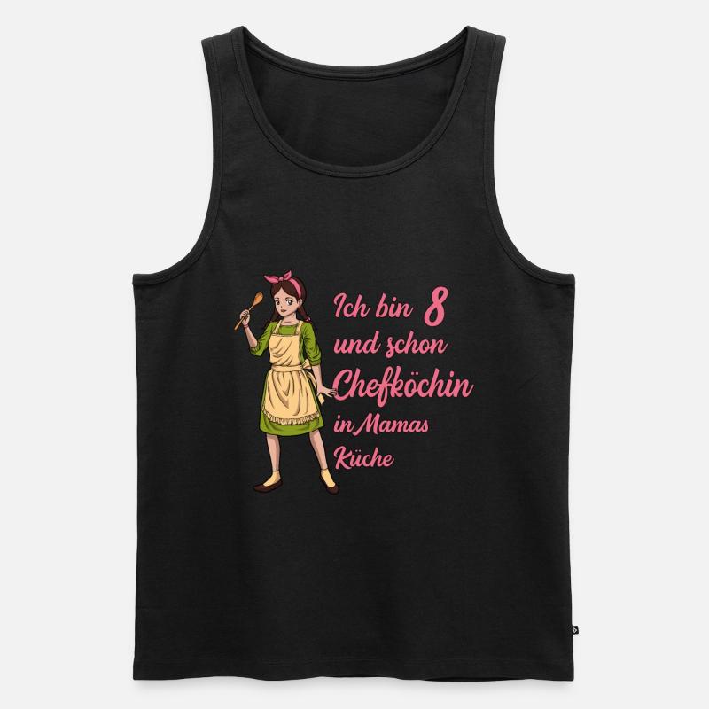 Ich bin 8 - Mädchen Koch - Männer Premium Bio Tank Top - Schwarz