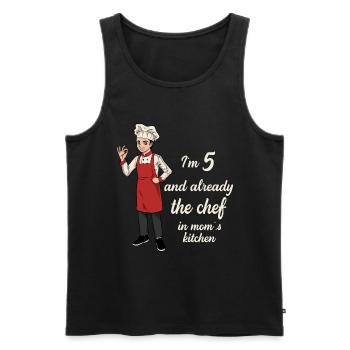 Ich bin 5 - Jungen Koch - Männer Premium Bio Tank Top - Schwarz - Vorne - Michal (187cm)