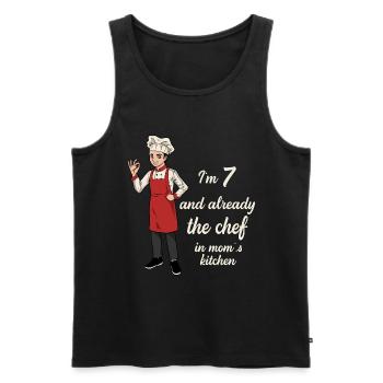 Ich bin 7 - Jungen Koch - Männer Premium Bio Tank Top - Schwarz - Vorne - Michal (187cm)