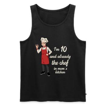 Ich bin 10 - Jungen Koch - Männer Premium Bio Tank Top - Schwarz - Vorne - Michal (187cm)