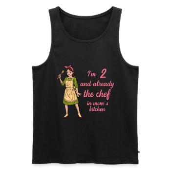 Ich bin 2 - Mädchen Koch - Männer Premium Bio Tank Top - Schwarz - Vorne - Michal (187cm)