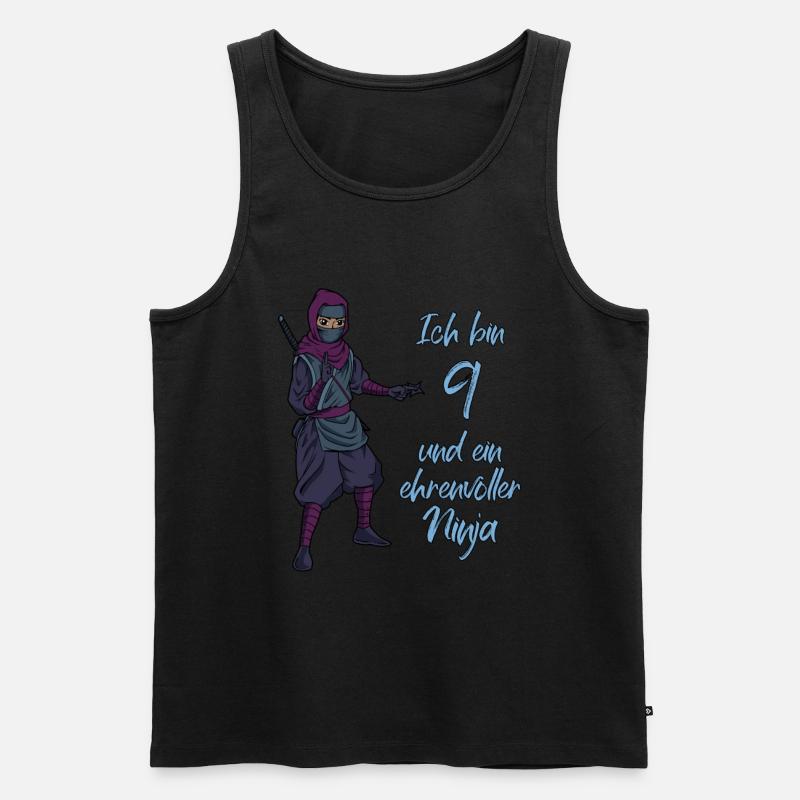 Ich bin 9 - Jungen Ninja - Männer Premium Bio Tank Top - Schwarz