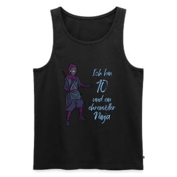 Ich bin 10 - Jungen Ninja - Männer Premium Bio Tank Top - Schwarz - Vorne - AI Model Male 178 light (178cm)