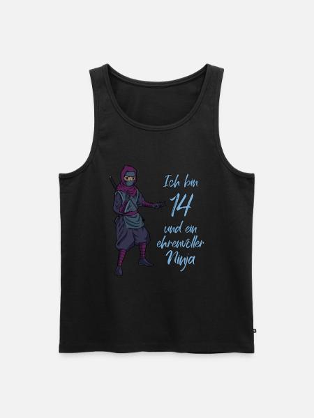 Ich bin 14 - Jungen Ninja - Männer Premium Bio Tank Top - Schwarz