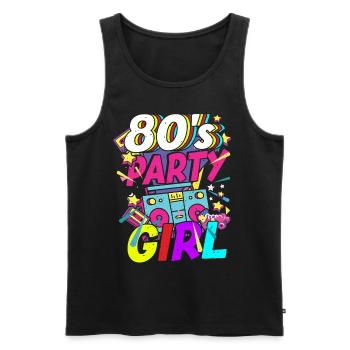 80 Girl 80s theme party - Men's Premium Organic Tank Top - black - Front - Michal (187cm)