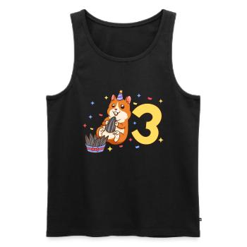 With hamster - children's birthday 3 years - Men's Premium Organic Tank Top - black - Front - Michal (187cm)
