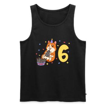 Mit Hamster - Kinder Geburtstag 6 Jahre - Männer Premium Bio Tank Top - Schwarz - Vorne - Michal (187cm)