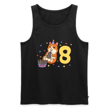Avec hamster - anniversaire des enfants 8 ans - Débardeur bio Premium Homme - noir - Devant - Michal (187cm)