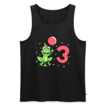 With frog - children's birthday 3 years - Men's Premium Organic Tank Top - black - Front - AI Model Male 178 light (178cm)