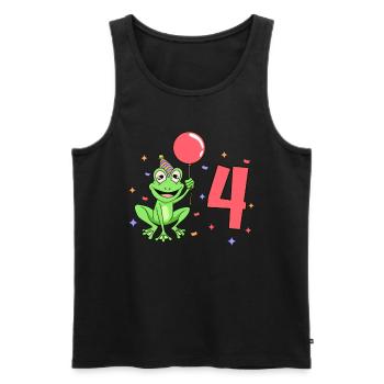 With frog - children's birthday 4 years - Men's Premium Organic Tank Top - black - Front - AI Model Male 178 light (178cm)