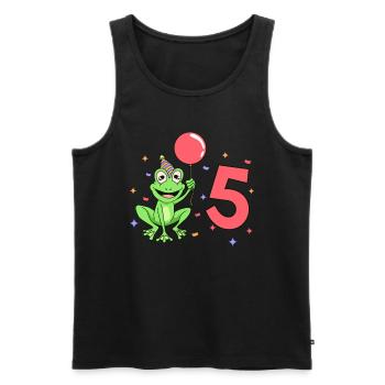 With frog - children's birthday 5 years - Men's Premium Organic Tank Top - black - Front - AI Model Male 178 light (178cm)