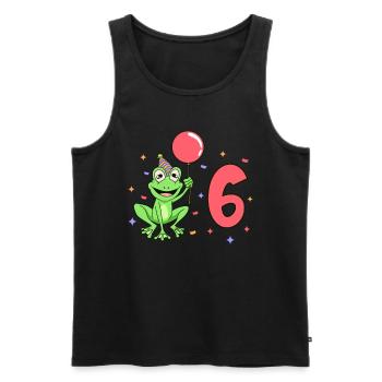 With frog - children's birthday 6 years - Men's Premium Organic Tank Top - black - Front - AI Model Male 178 light (178cm)