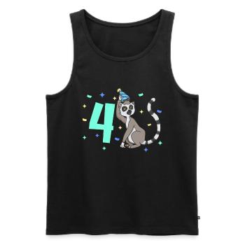 With lemur - children's birthday 4 years - Men's Premium Organic Tank Top - black - Front - Michal (187cm)