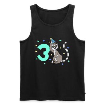 With Lemur - Children's birthday 3 years - Men's Premium Organic Tank Top - black - Front - Michal (187cm)