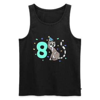 Avec lémurien - anniversaire des enfants 8 ans - Débardeur bio Premium Homme - noir - Devant - Michal (187cm)