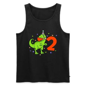 Mit TREX - Jungs Geburtstag 2 Jahre - Männer Premium Bio Tank Top - Schwarz - Vorne - AI Model Male 178 light (178cm)