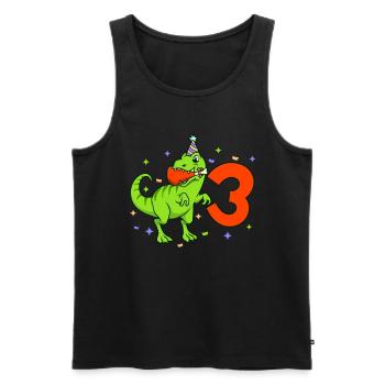 Mit TREX - Jungs Geburtstag 3 Jahre - Männer Premium Bio Tank Top - Schwarz - Vorne - AI Model Male 178 light (178cm)