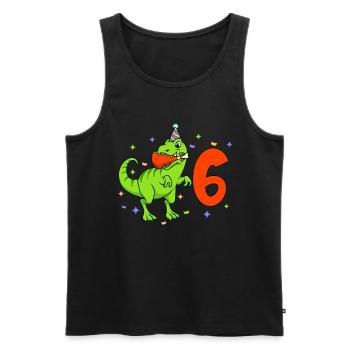 Mit TREX - Jungs Geburtstag 6 Jahre - Männer Premium Bio Tank Top - Schwarz - Vorne - AI Model Male 178 light (178cm)