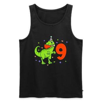 Mit TREX - Jungs Geburtstag 9 Jahre - Männer Premium Bio Tank Top - Schwarz - Vorne - AI Model Male 178 light (178cm)