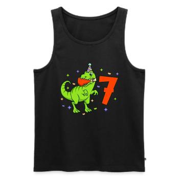 Mit TREX - Jungs Geburtstag 7 Jahre - Männer Premium Bio Tank Top - Schwarz - Vorne - AI Model Male 178 light (178cm)