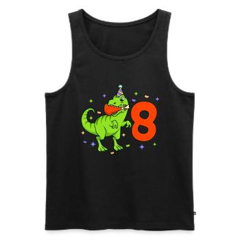 Mit TREX - Jungs Geburtstag 8 Jahre - Männer Premium Bio Tank Top - Schwarz - Vorne - AI Model Male 178 light (178cm)