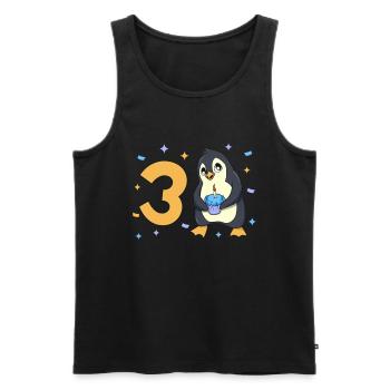 With penguin - children's birthday 3 years - Men's Premium Organic Tank Top - black - Front - AI Model Male 178 light (178cm)