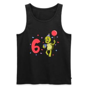 Mit Schildkröte - Kinder Geburtstag 6 Jahre - Männer Premium Bio Tank Top - Schwarz - Vorne - Michal (187cm)
