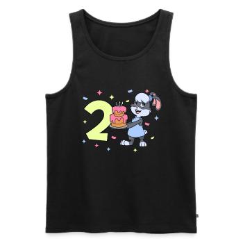 Mit Hase - Mädchen Geburtstag 2 Jahre - Männer Premium Bio Tank Top - Schwarz - Vorne - Michal (187cm)