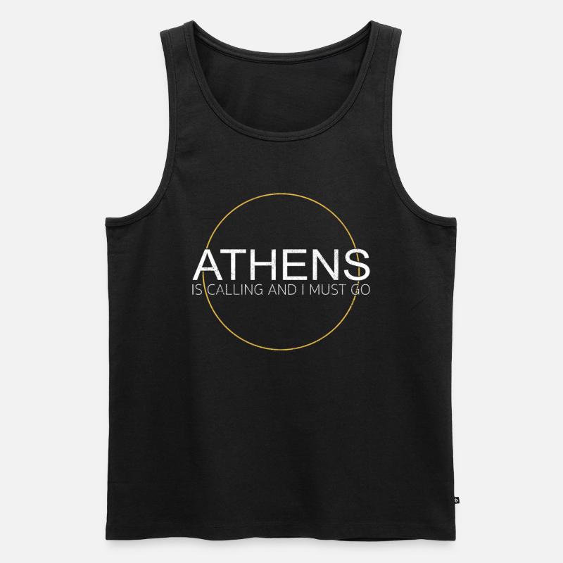 Athen Spruch - Männer Premium Bio Tank Top - Schwarz