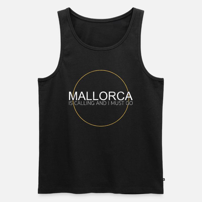 Mallorca Spruch - Männer Premium Bio Tank Top - Schwarz