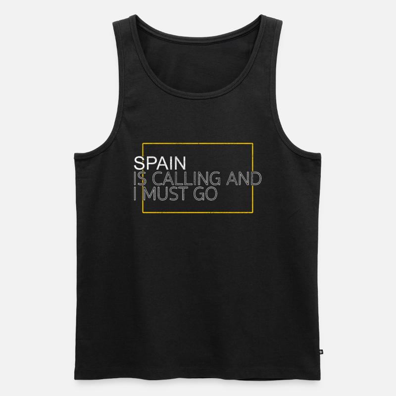 Spanien Spruch - Männer Premium Bio Tank Top - Schwarz