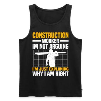 Handwerker - Männer Premium Bio Tank Top - Schwarz - Vorne - Michal (187cm)