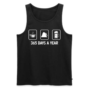 365 days a year - beer - women's climbing - - Men's Premium Organic Tank Top - black - Front - Michal (187cm)