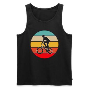 BMX retro - Männer Premium Bio Tank Top - Schwarz - Vorne - AI Model Male 178 light (178cm)