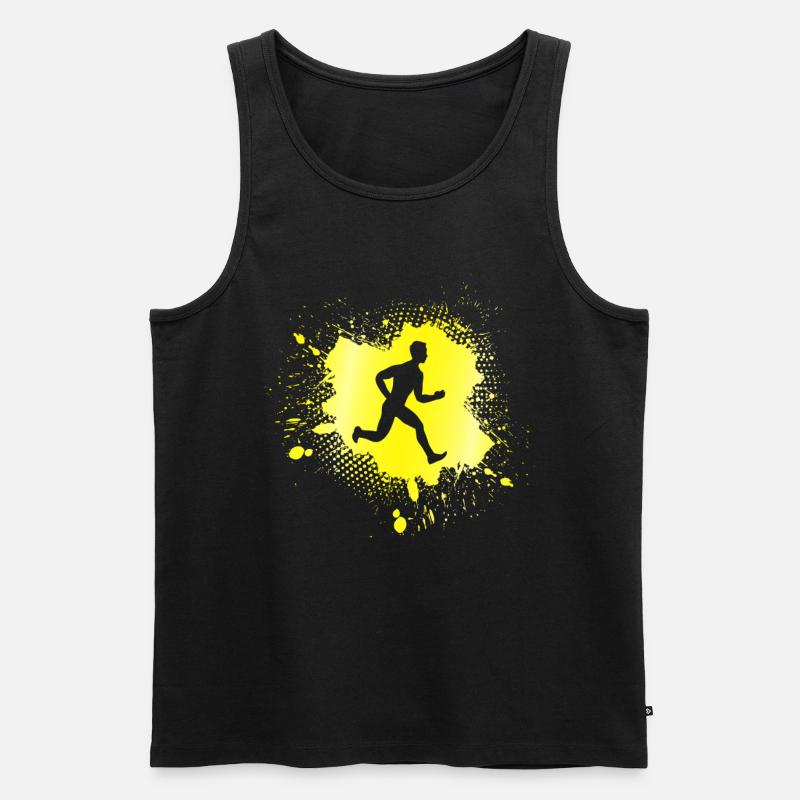Joggen - Männer Premium Bio Tank Top - Schwarz