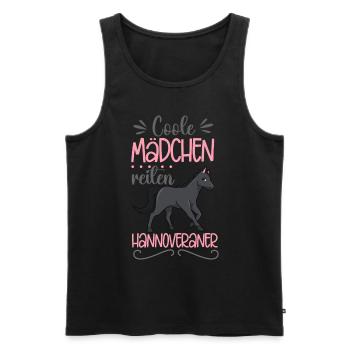Coole Mädchen reiten Hannoveraner - Männer Premium Bio Tank Top - Schwarz - Vorne - Michal (187cm)