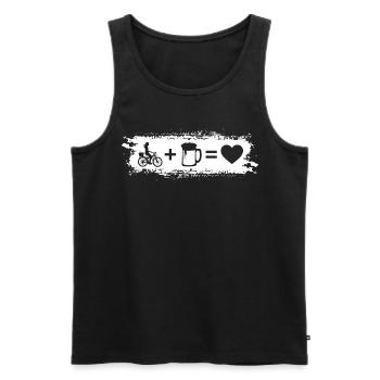 Grunge Rechteck - Herz - Bier - Frauen Radfahren - - Männer Premium Bio Tank Top - Schwarz - Vorne - Michal (187cm)