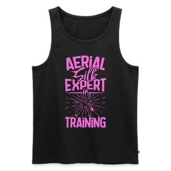 Aerial Silk Expert in Training - Aerial Silk - Männer Premium Bio Tank Top - Schwarz - Vorne - AI Model Male 178 light (178cm)