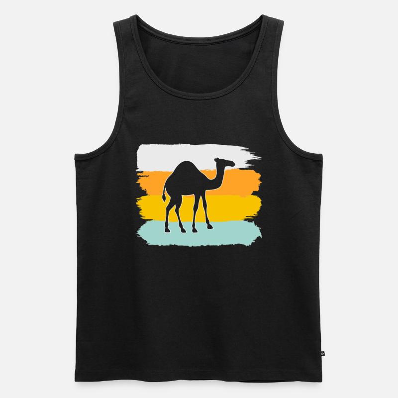 Kamel Retro - Männer Premium Bio Tank Top - Schwarz