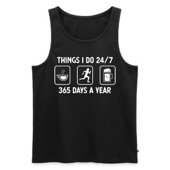 Denke ich 24-7 365 Tage im Jahr - Bier - Weiblich - Männer Premium Bio Tank Top - Schwarz - Vorne - Michal (187cm)
