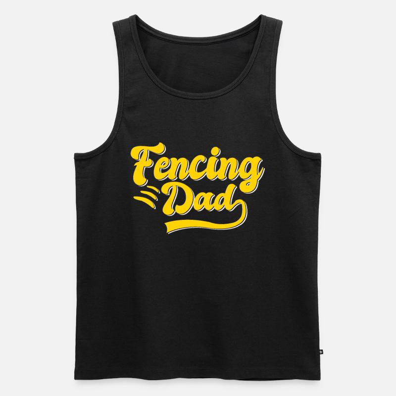 Fechten Papa Geschenk - Männer Premium Bio Tank Top - Schwarz